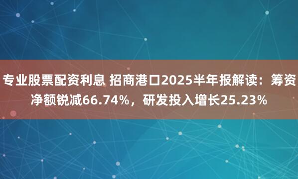 专业股票配资利息 招商港口2025半年报解读：筹资净额锐减66.74%，研发投入增长25.23%